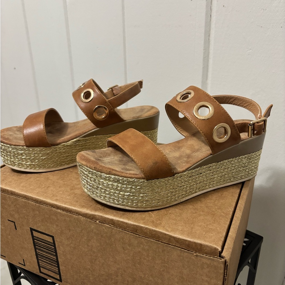 Stylish Brown Espadrille Platform Sandals
